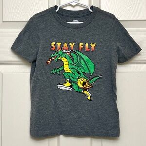Boys Old Navy Gray Dragon Graphic T-Shirt Size XS 5